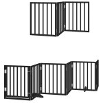 Vidaxl barri�re pour chien porte pliable 12panneaux noir bois peuplier