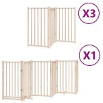 Vidaxl barri�re pour chien porte pliable 15 panneaux bois de peuplier