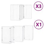 Vidaxl barri�re pour chien porte pliable 15 panneaux bois de peuplier