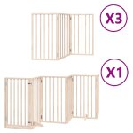 Vidaxl barri�re pour chien porte pliable 15 panneaux bois de peuplier