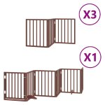 Vidaxl barri�re pour chien porte pliable 15 panneaux bois de peuplier