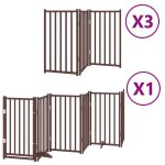 Vidaxl barri�re pour chien porte pliable 15 panneaux bois de peuplier