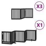 Vidaxl barri�re pour chien porte pliable 15panneaux noir bois peuplier