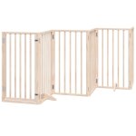 Vidaxl barri�re pour chien avec porte pliable 6 panneaux 300 cm bois de peuplier