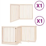 Vidaxl barrière pour chien avec porte pliable 6 panneaux bois peuplier Vidaxl barrière pour chien avec porte pliable 6 panneaux bois peuplier