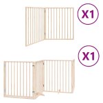 Vidaxl barri�re pour chien avec porte pliable 6 panneaux bois peuplier