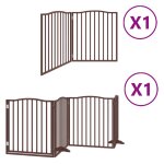 Vidaxl barri�re pour chien avec porte pliable 6 panneaux bois peuplier