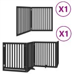 Vidaxl barri�re pour chien porte pliable 6 panneaux noir bois peuplier