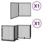 Vidaxl barrire pour chien porte pliable 6 panneaux noir bois peuplier