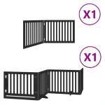 Vidaxl barrière pour chien porte pliable 6 panneaux noir bois peuplier Vidaxl barrière pour chien porte pliable 6 panneaux noir bois peuplier