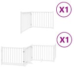 Vidaxl barri�re pour chien porte pliable 6panneaux blanc bois peuplier
