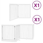 Vidaxl barrire pour chien porte pliable 6panneaux blanc bois peuplier