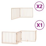 Vidaxl barri�re pour chien porte pliable 8 panneaux bois de peuplier