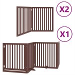 Vidaxl barri�re pour chien porte pliable 8 panneaux bois de peuplier