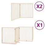 Vidaxl barrière pour chien porte pliable 8 panneaux bois de peuplier Vidaxl barrière pour chien porte pliable 8 panneaux bois de peuplier