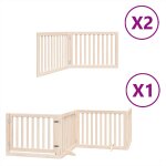 Vidaxl barrière pour chien porte pliable 8 panneaux bois de peuplier Vidaxl barrière pour chien porte pliable 8 panneaux bois de peuplier
