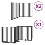 Vidaxl barrière pour chien porte pliable 8 panneaux noir bois peuplier Vidaxl barrière pour chien porte pliable 8 panneaux noir bois peuplier