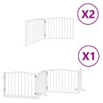 Vidaxl barri�re pour chien porte pliable 8panneaux blanc bois peuplier
