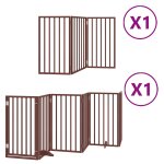 Vidaxl barri�re pour chien porte pliable 9 panneaux bois de peuplier