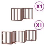 Vidaxl barri�re pour chien porte pliable 9 panneaux bois de peuplier