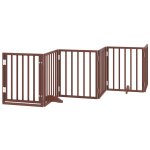 Vidaxl barri�re pour chien porte pliable 9 panneaux bois de peuplier
