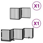 Vidaxl barri�re pour chien porte pliable 9 panneaux noir bois peuplier