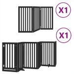 Vidaxl barrire pour chien porte pliable 9 panneaux noir bois peuplier