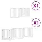 Vidaxl barri�re pour chien porte pliable 9panneaux blanc bois peuplier