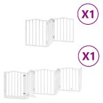 Vidaxl barri�re pour chien porte pliable 9panneaux blanc bois peuplier