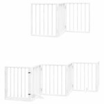 Vidaxl barri�re pour chien porte pliable 9panneaux blanc bois peuplier