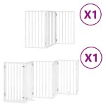 Vidaxl barrire pour chien porte pliable 9panneaux blanc bois peuplier