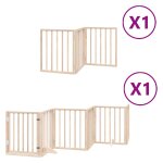 Vidaxl barri�re pour chiens avec porte pliable 9panneaux bois peuplier