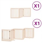 Vidaxl barrière pour chiens avec porte pliable 9panneaux bois peuplier Vidaxl barrière pour chiens avec porte pliable 9panneaux bois peuplier