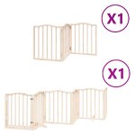 Vidaxl barri�re pour chiens avec porte pliable 9panneaux bois peuplier