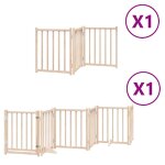 Vidaxl barri�re pour chiens avec porte pliable 9panneaux bois peuplier