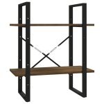 Vidaxl bibliothque 2 niveaux chne brun 60x30x70 cm bois d'ingnierie