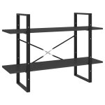 Vidaxl biblioth�que � 2 niveaux gris 100x30x70 cm bois d'ing�nierie