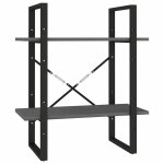 Vidaxl biblioth�que � 2 niveaux gris 60x30x70 cm bois de pin massif