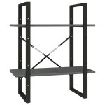 Vidaxl bibliothque  2 niveaux gris 60x30x70 cm bois de pin massif