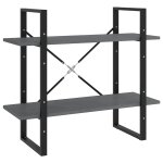 Vidaxl biblioth�que � 2 niveaux gris 80x30x70 cm bois de pin massif