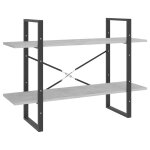 Vidaxl bibliothque  2 niveaux gris bton 100x30x70cm bois ingnierie