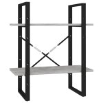 Vidaxl biblioth�que � 2 niveaux gris b�ton 60x30x70 cm bois ing�nierie