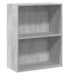 Vidaxl biblioth�que � 2 niveaux gris b�ton bois d'ing�nierie