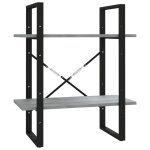 Vidaxl biblioth�que 2 niveaux sonoma gris 60x30x70cm bois d'ing�nierie