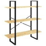 Vidaxl bibliothque  3 niveaux 100x30x105 cm bois de pin massif