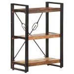 Vidaxl biblioth�que � 3 niveaux 60x30x80cm bois de r�cup�ration massif