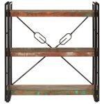Vidaxl bibliothque 3 niveaux 77x30x80 cm bois rcupration massif / fer