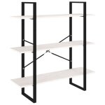 Vidaxl biblioth�que � 3 niveaux blanc 100x30x105 cm bois de pin massif