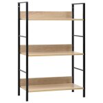 Vidaxl biblioth�que � 3 niveaux ch�ne 60x27, 6x90, 5cm bois d'ing�nierie