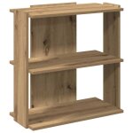 Vidaxl biblioth�que � 3 niveaux ch�ne artisanal 60x30x60 cm